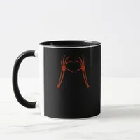 Skeleton Hands Heart Sign Costume Funny Halloween  Mug