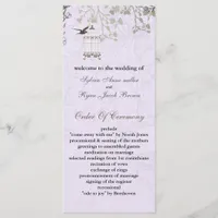 Lavender Lilac vintage birdcage birds wedding Program