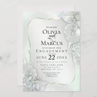 ENGAGEMENT | Mystic Honeydew Shimmer Leaves Invitation