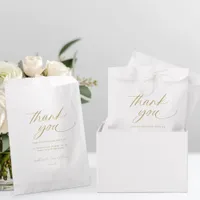 Elegant Romantic Modern Gold Wedding Thank You Favor Bag