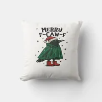 Merry F-Caw-F Essential Minimal Clean Throw Pillow