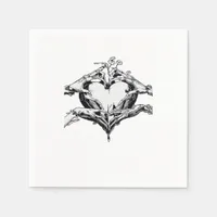 Protecting A Heart Skeleton Hand Heart Classic Napkins