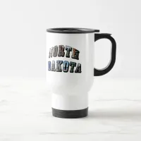 North Dakota Picture Text Travel Mug