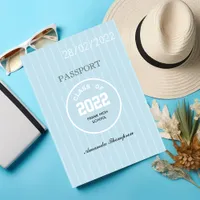 Blue and White Graduation Passport Photo Invitation