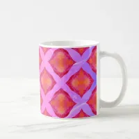 Funky Pink Orange Purple Geometric Pattern    Coffee Mug