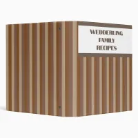 Brown Striped Family Recipe Binder