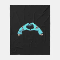 Zombie Hands Heart Halloween Spooky Fleece Blanket