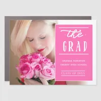 Hot-Pink Graduation Photo Car Magnet