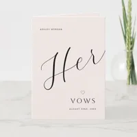 Minimal Modern Wedding Vow Book | Her Vows Announcement