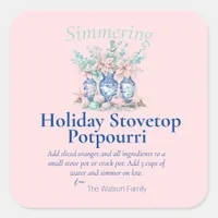 Chinoiserie Holiday Potpourri Stovetop  Square Sticker