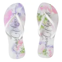 FLORAL CHIC WEDDING SWEET PEAS Maid of Honour Flip Flops