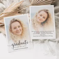 2024 Simple Script Overlay Photo Graduation Announcement