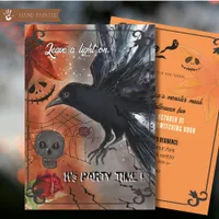 Gothic Raven Halloween Party Spooky Night Invitation