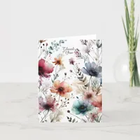 Folded Alcohol Ink Floral Watercolor Thank You