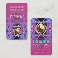 Turquoise  Pink Purple Yin Yang Holistic Yoga Business Card