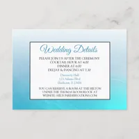 Aqua Blue Wedding Details Card