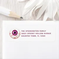 Spooky Bloodshot Eyeball Halloween Return Address Label