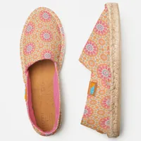 Abstract Patterned Pretty Orange Pink Summer Espadrilles