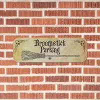 Broomstick Parking Metal Sign