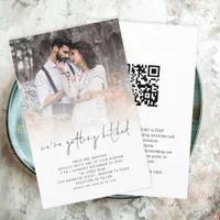 Budget Modern Photo Overlay QR Code Wedding Invite