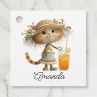 Cottagecore Kitten Lemonade Baby Shower Favor Tags