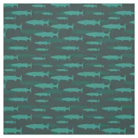 Barracuda Blue Fish Pattern Fabric