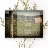 Green Farm Pastures Country Engagement Party Invitation
