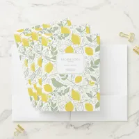 Fresh Lemons, Leaves and Birds ID1052 Pocket Folder