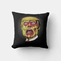 Trumpkin Retro Halloween   Throw Pillow