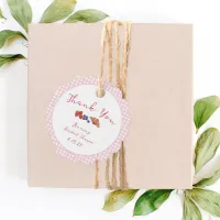 Gingham Brunch Bridal Shower Thank You Light Pink Favor Tags