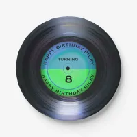 Personalized Retro Vinyl Record Birthday Party   Paper Plates