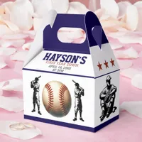 First Year Down Baseball 1st Birthday Party Favor Boxes