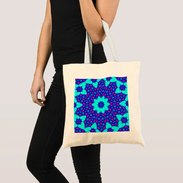 Magic Blue kaleidoscope flourished Tote Bag