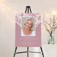 Blush Pink Floral Funeral Welcome Sign