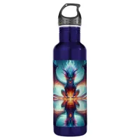 Magical Dragon Reflection Ai Art Stainless Steel Water Bottle