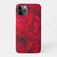 Deep red roses pattern  iPhone 11 pro case