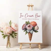 Rustic Elegant Boho Ice Cream Bar Bridal Shower Flyer