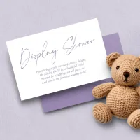 Modern Lavender Handwritten Display Shower Enclosure Card