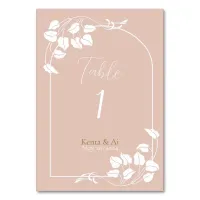 Natural Chic Wedding Table Number