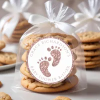 Rose Gold Glitter Baby Shower Favor Sticker 
