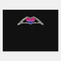 Bone Hands Heart Bisexual Goth Minimal Design Sign
