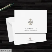 Sophisticated Gold Justice Scale Legal Note Card