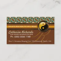 Warm Earth Reiki Yin Yang Gold Business Cards