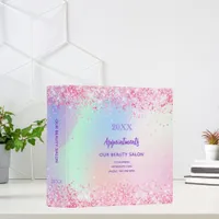 Business holographic pink purple 3 ring binder