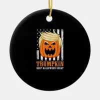 Usa Trumpkin Keep Halloween Great Funny Ceramic Ornament