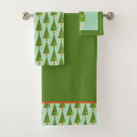 Stamped Christmas Pine Forest Bathroom Towel Set