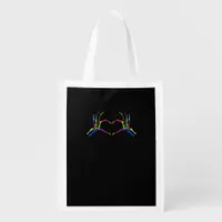 Cute Skeleton Sign Colorful Halloween Classic Grocery Bag