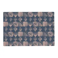 Bold Caribbean Tribal Mudcloth: Navy Blue, Pink Placemat