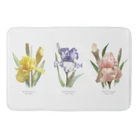 Iris Flowers Botanical Art Bath Mat