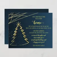 Budget Gold Christmas Tree We've Moved Card 